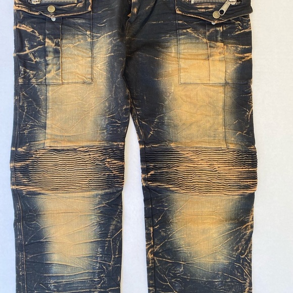 New ROBINS JEAN Slim Straight Biker Jeans SZ 42 - Picture 9 of 12